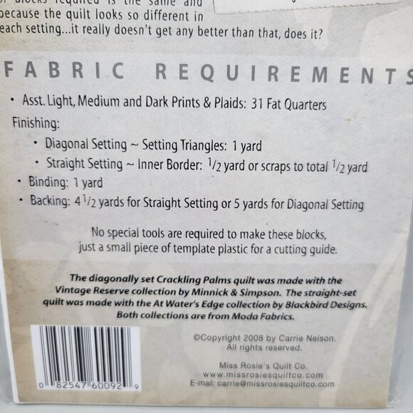 Miss Rosies Quilt Co. Crackling Palms Quilt Pattern by Carrie Nelson - Picture 4 of 4